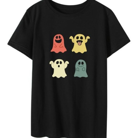 Black Friendly Ghosts Tee/NWT/L - Picture 1 of 5